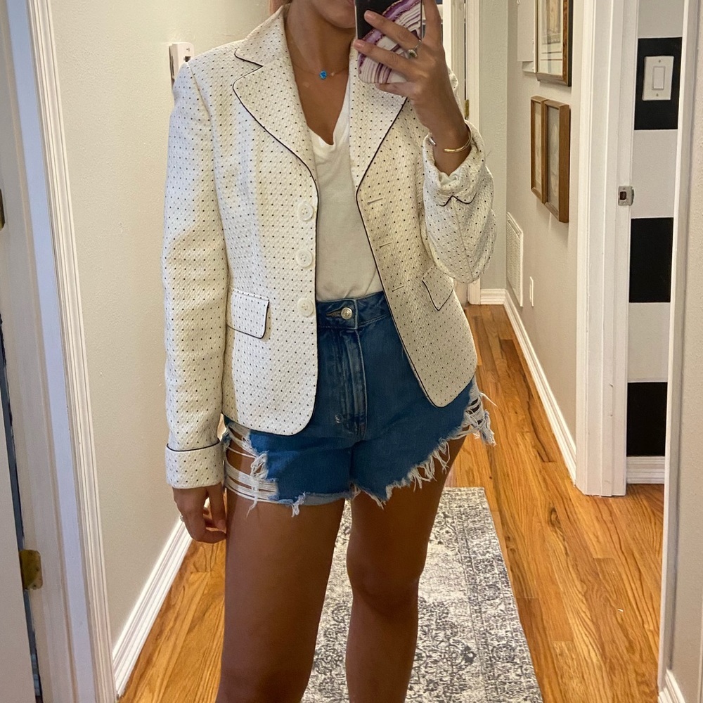 Ann Taylor polka dot silk blend blazer